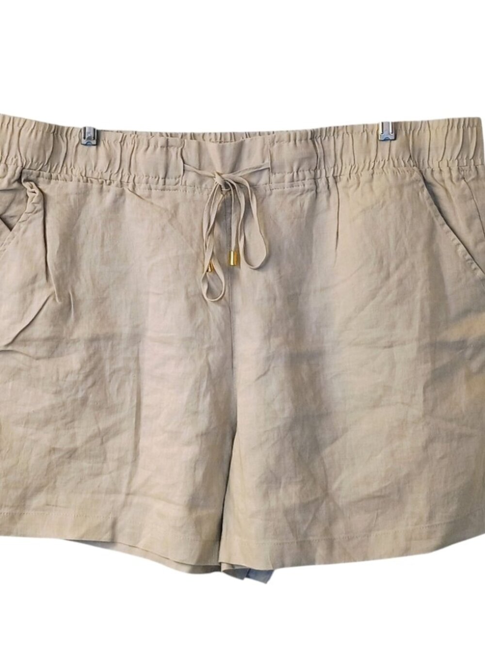 NEW Company Ellen Tracy Tan Linen Shorts Size XXL -100% Linen